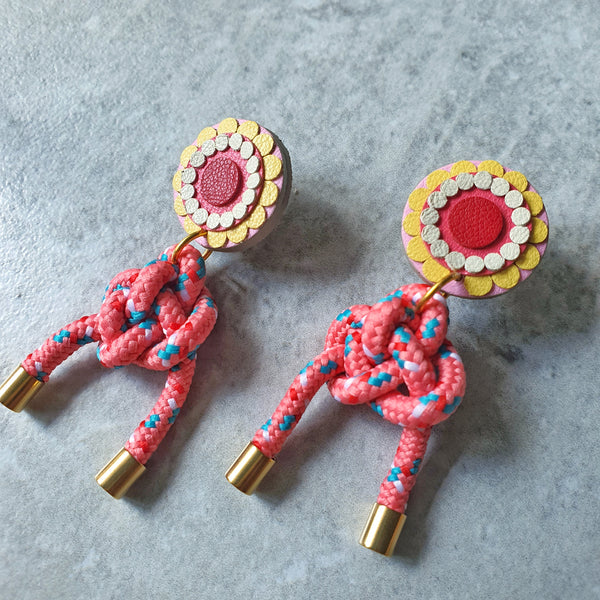 Kaleidoscope Knotted Dangle-studs (BARBIE)