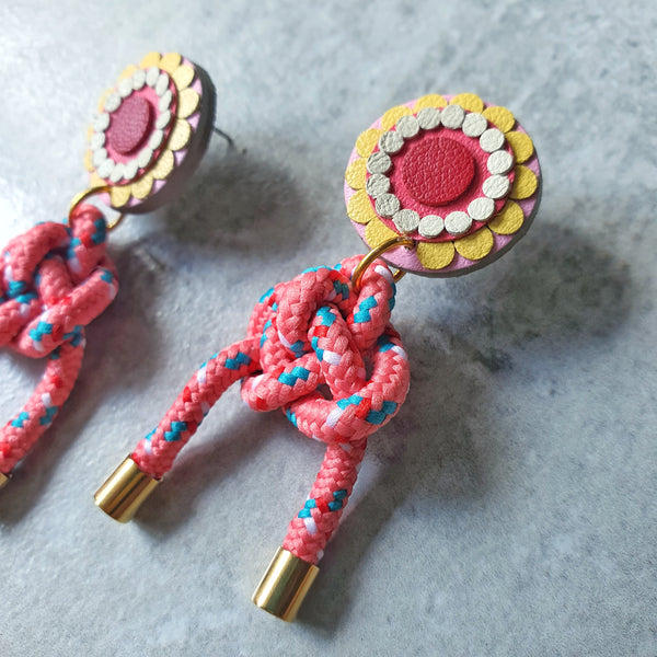 Kaleidoscope Knotted Dangle-studs (BARBIE)