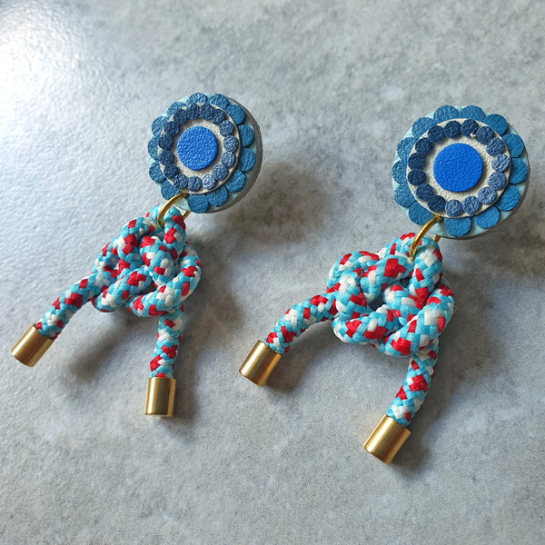 Kaleidoscope Knotted Dangle-studs (OCEAN)