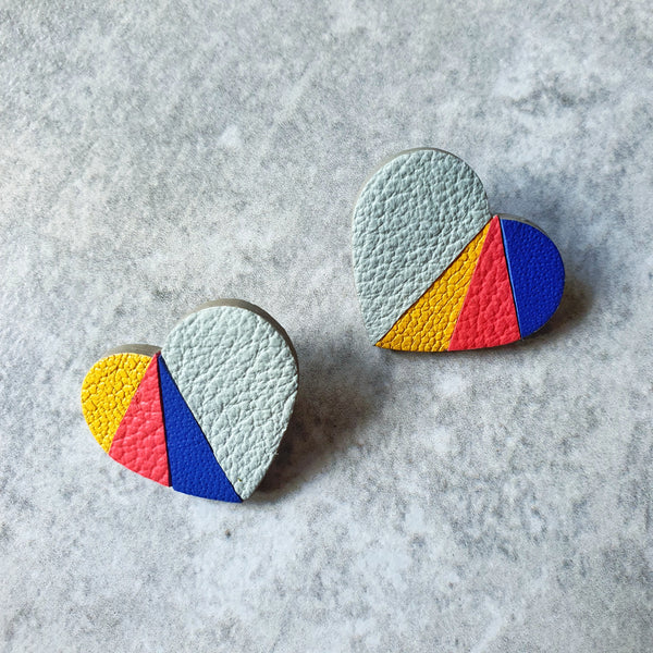 Mosaic Heart Studs (SAGE)