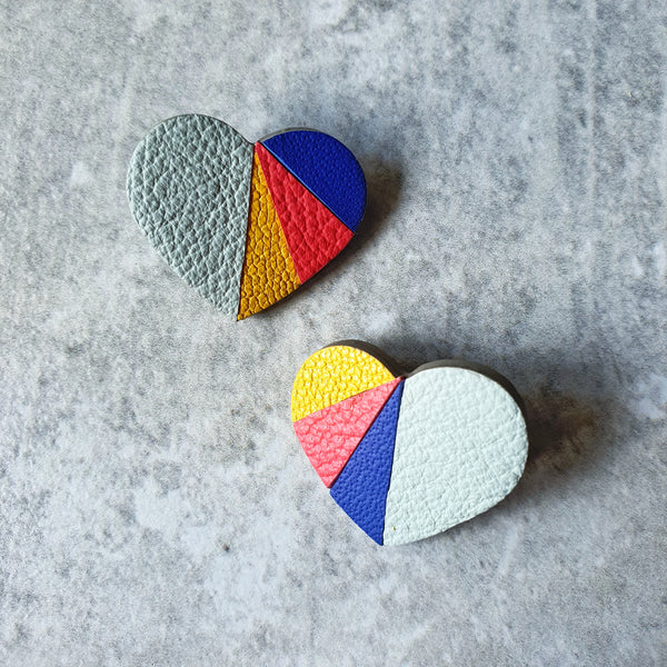 Mosaic Heart Studs (SAGE)