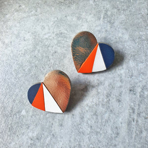 Mosaic Heart Studs (ROSE GOLD)