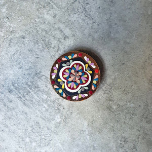 Shield Peranakan Tile Brooch (ROSE GOLD)