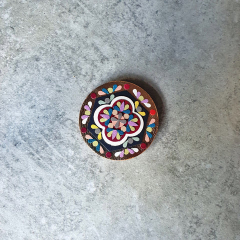 Shield Peranakan Tile Brooch (ROSE GOLD)