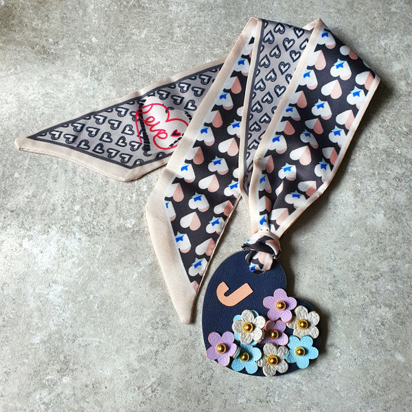 Posie Heart Bagcharm (NAVY)