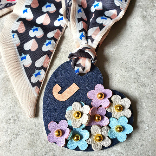 Posie Heart Bagcharm (NAVY)