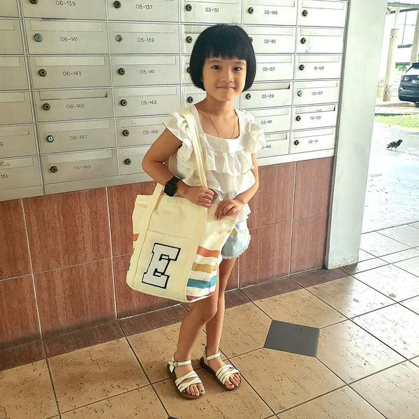 Plain Rainbow Striped Tote (MOODY)