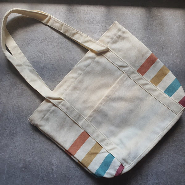 Plain Rainbow Striped Tote (MOODY)