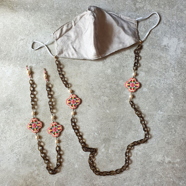 3-in-1 Peranakan Tile Lariat (PINK)