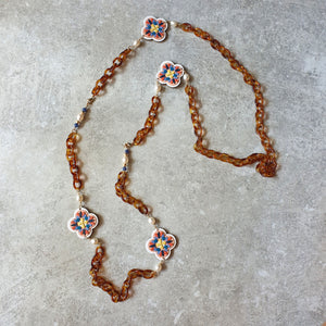 3-in-1 Peranakan Tile Lariat (WHITE)