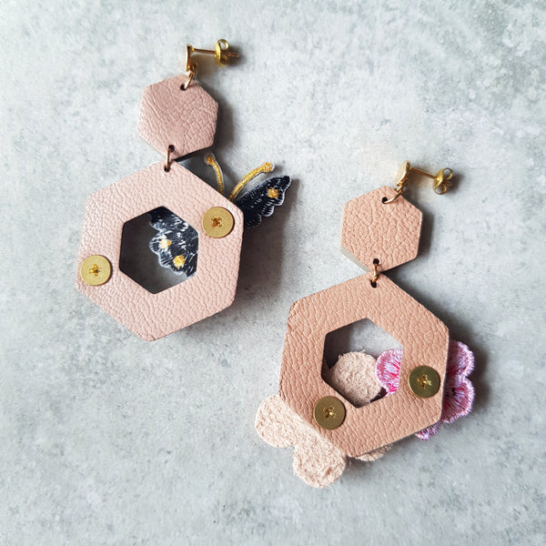 Butterfly Garden Asymmetrical Earrings (LILAC)