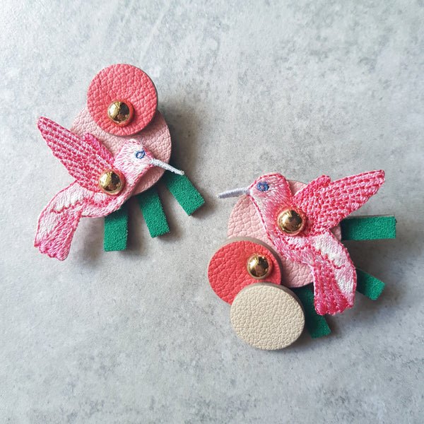 Hummingbird Asymmetrical Megastud Clip-Ons (PINK)