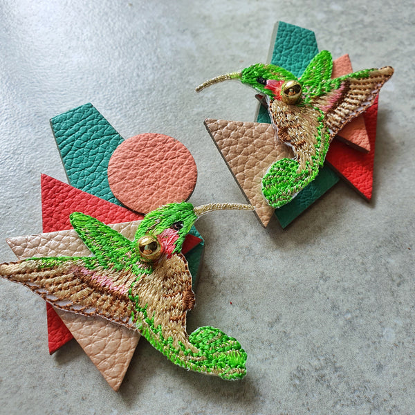 Hummingbird Asymmetrical Shard Megastuds (BRIGHT JADE)