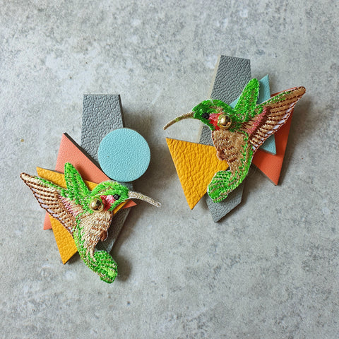 Hummingbird Asymmetrical Shard Megastuds (GRAY)