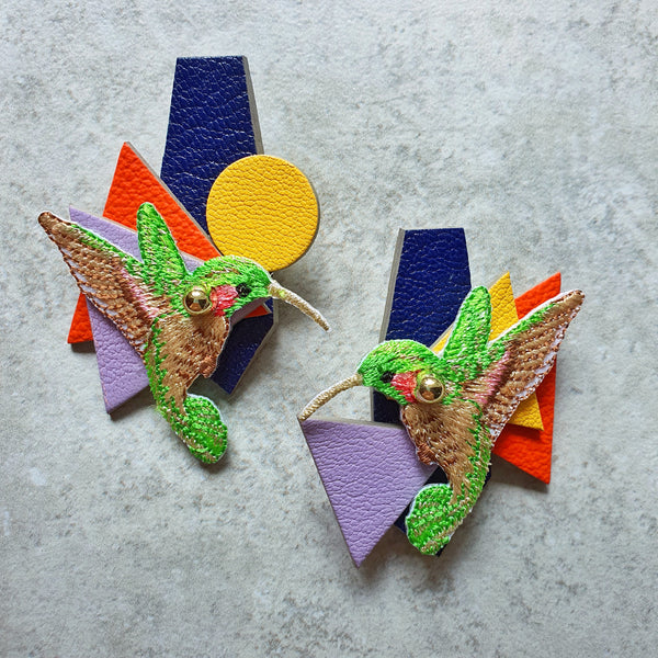Hummingbird Asymmetrical Shard Megastuds (INDIGO)