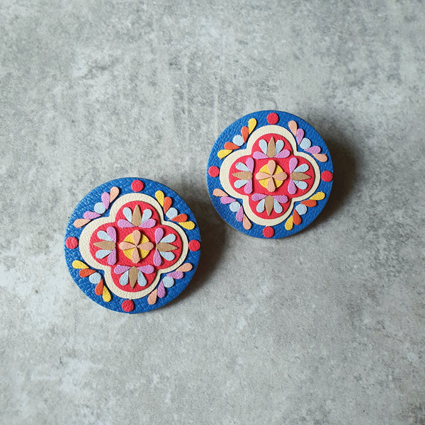 Medallion Peranakan Tile Megastuds (DENIM BLUE)