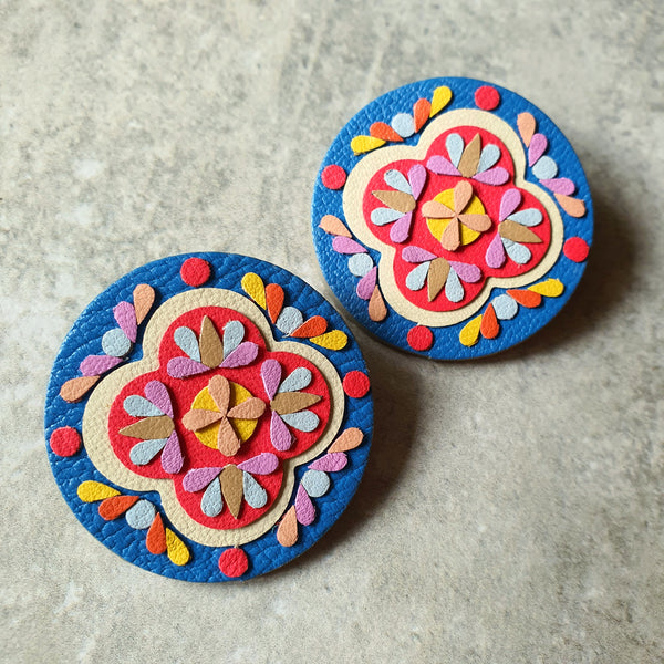 Medallion Peranakan Tile Megastuds (DENIM BLUE)