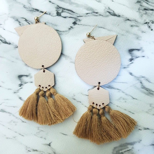 OVO Earrings with Tassels (CREAM)