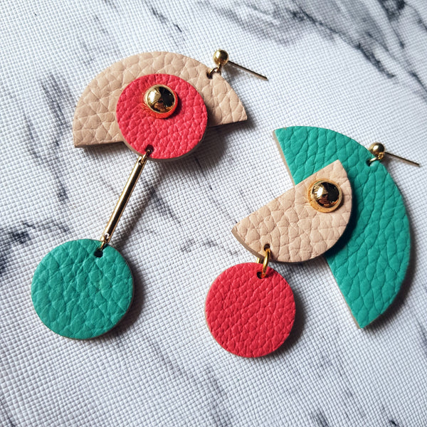 PacMan Asymmetrical Earrings (JADE)