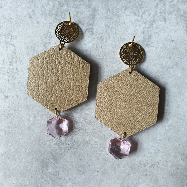 Peranakan Tile Earrings with Swarovski Drop (ROYAL BLUE)