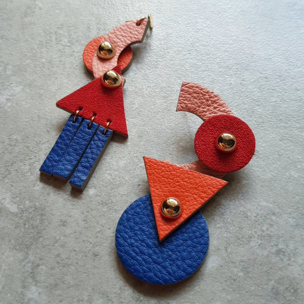 Tower Asymmetrical Earrings (CRIMSON)