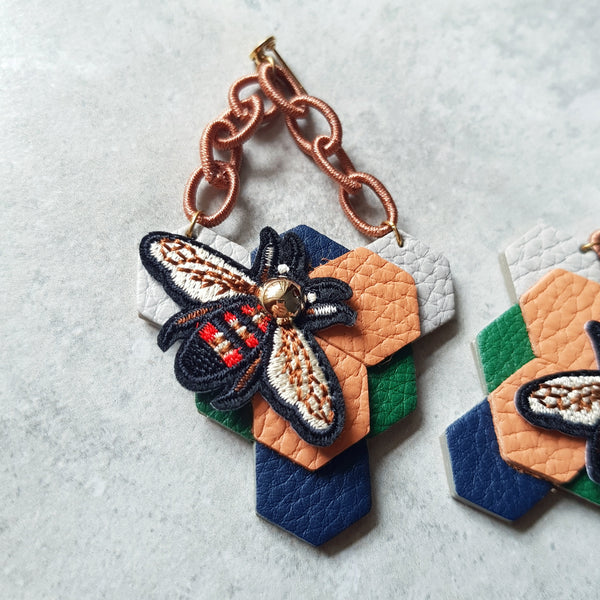 Triangle Honeycomb Earrings (LIGHT ORANGE)