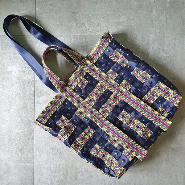 Whitney Weekend Woven Tote (TECHNO NAVY)